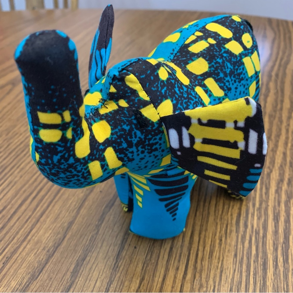 Handcrafted Artisan East African Kitenge Patterned Elephant